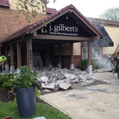 Commercial concrete services - repair concrete entry of j gilberts