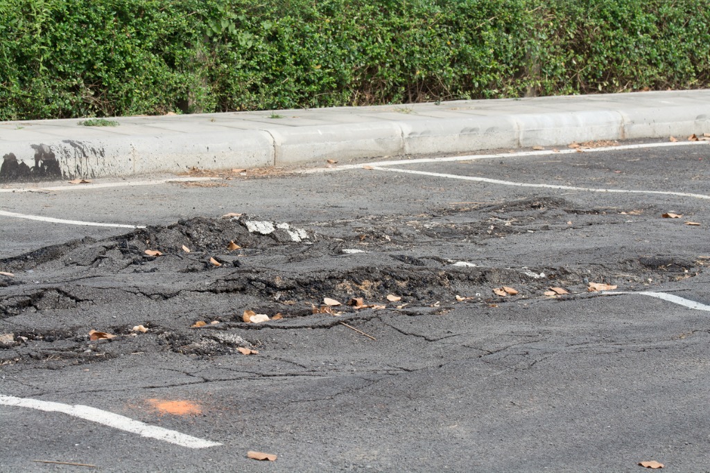 Damaged-asphalt-parking-lot