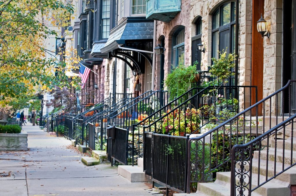 Residential street sidewalk